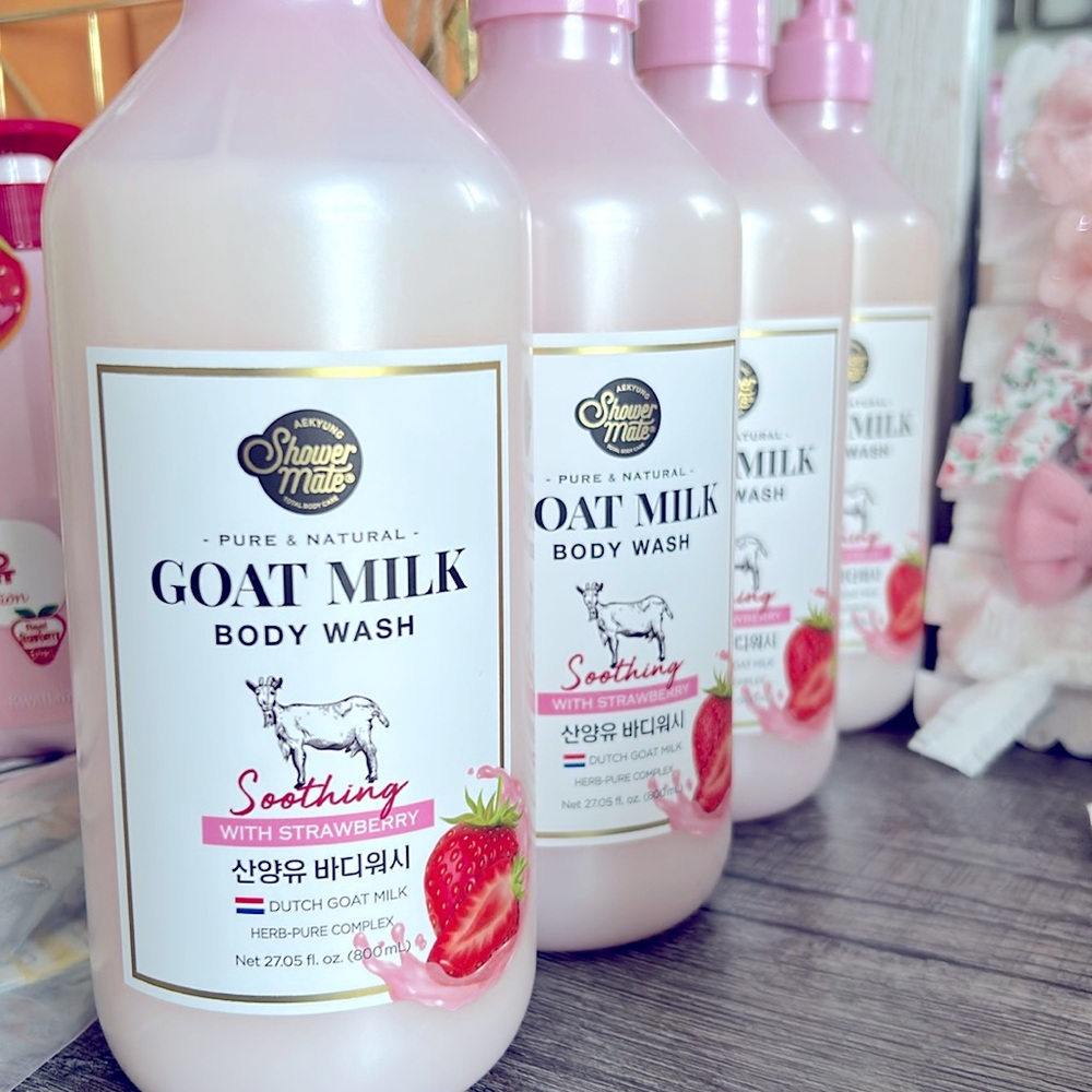 🍓 Dutch GOAT Milk Body Wash REAL🍓 Strawberry  extracts 🍓 KOREAN Herb ALL NATURAL